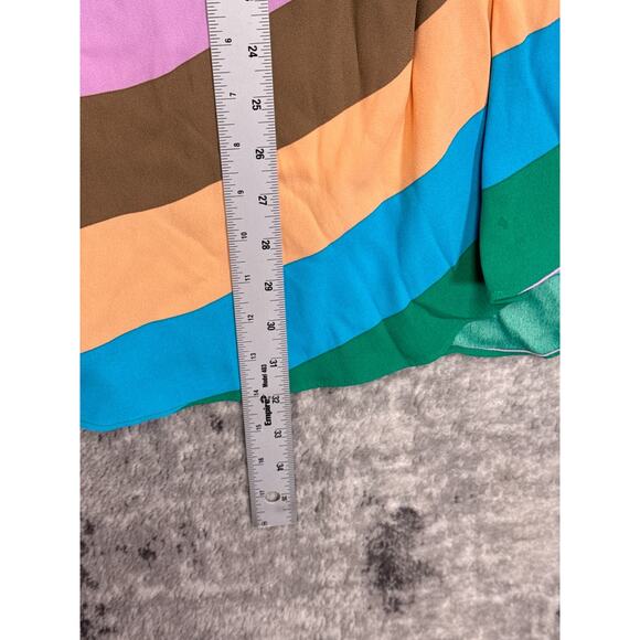 Tibi Skirt 8 Womens Midi / Maxi Colorful Striped Ruched - Picture 5 of 7